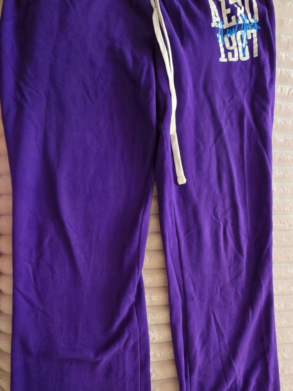 Aeropostale Purple Drawstring Joggers with Blue Accent